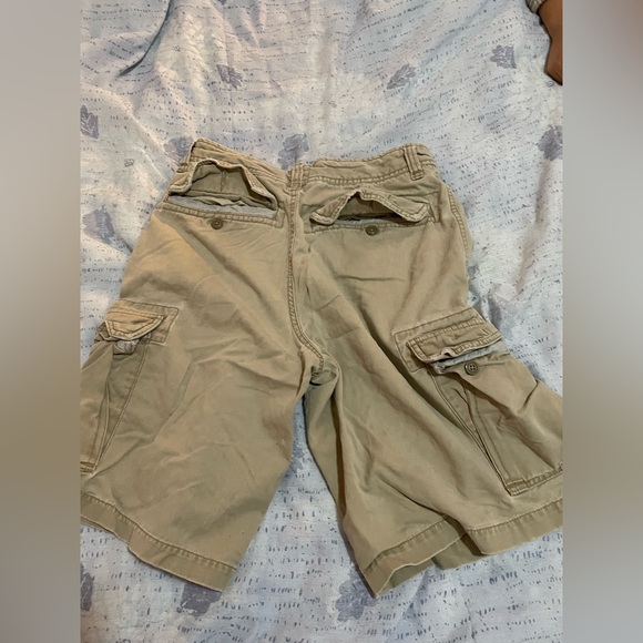 90s Men’s Vintage Old Navy Cargo Shorts: Beige 100% Cotton - Picture 5 of 6